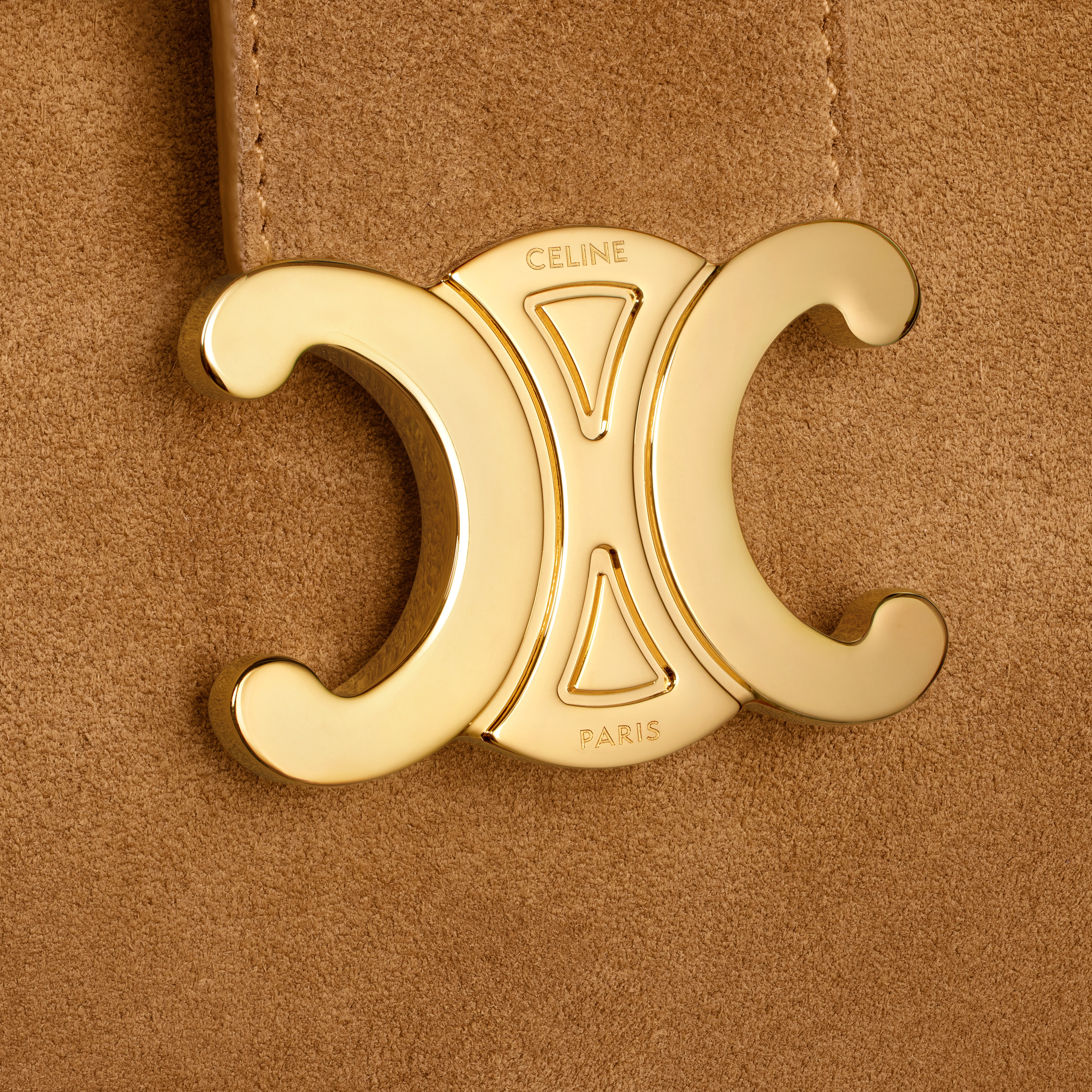 MEDIUM LOUISE BAG in SUEDE CALFSKIN AND SHEARLING - 5