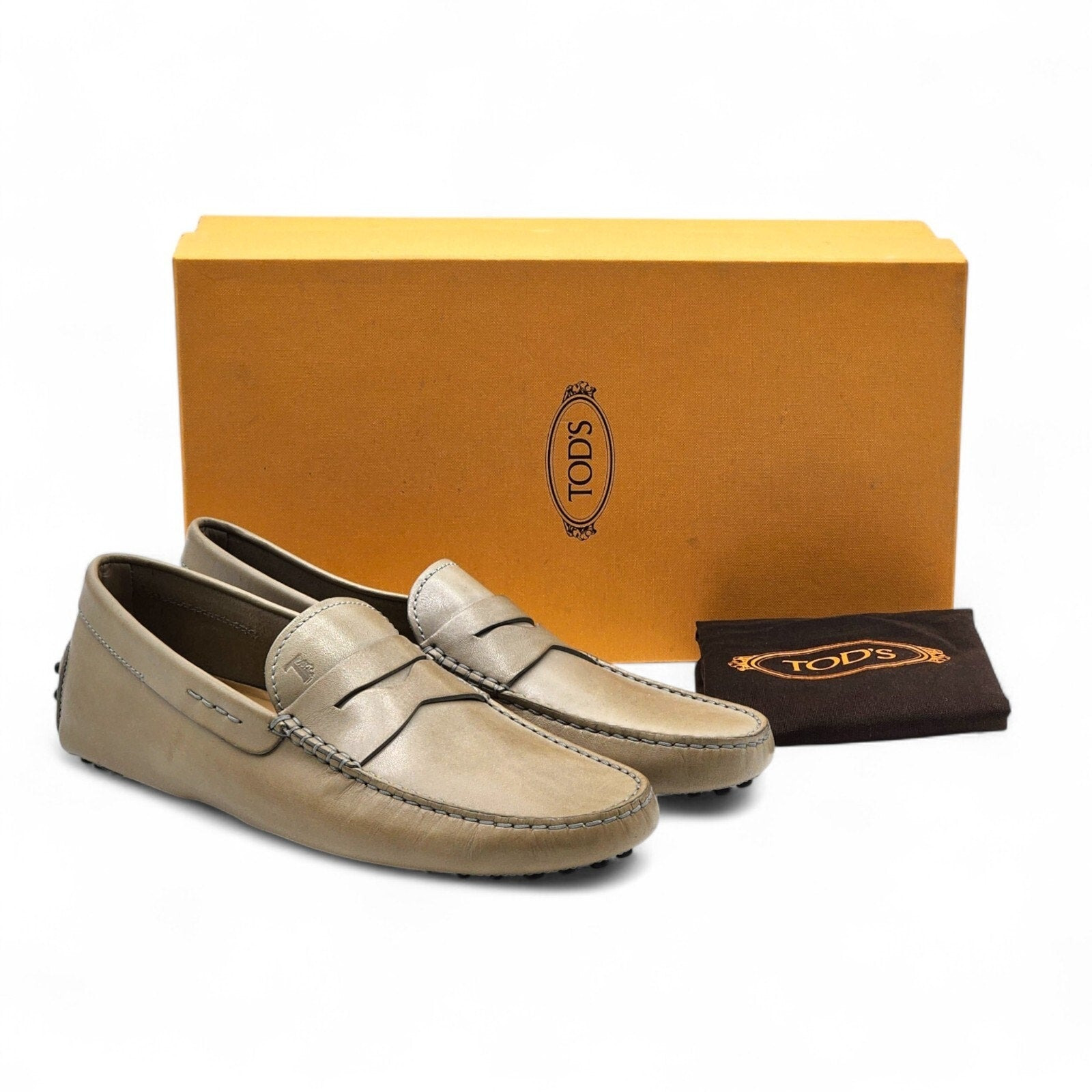 Tod's Driving Shoes City Gommino Men's Leather Loafers Brown US 8.5 UK 7 - 2