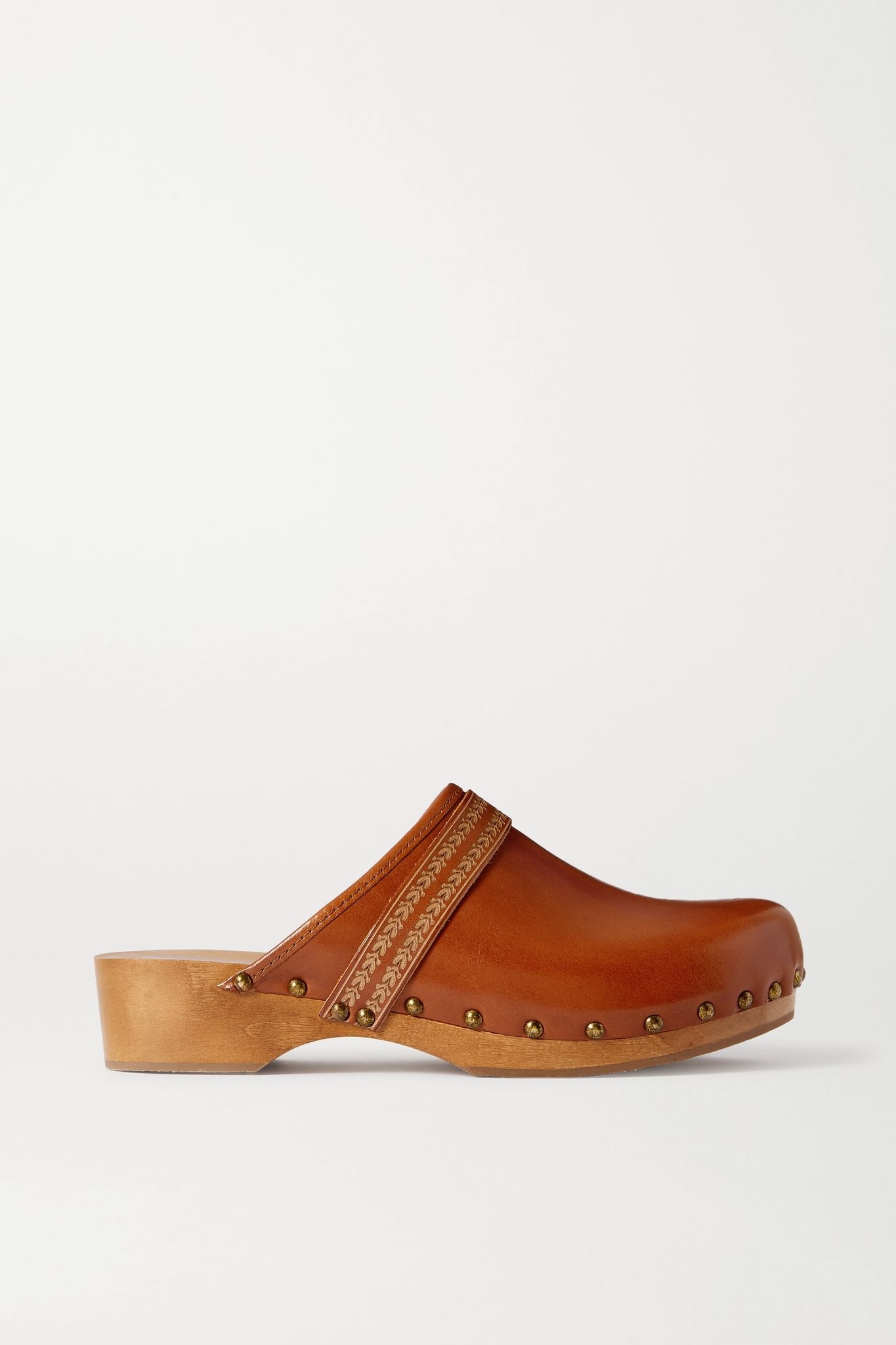 Thalie studded leather clogs - 1