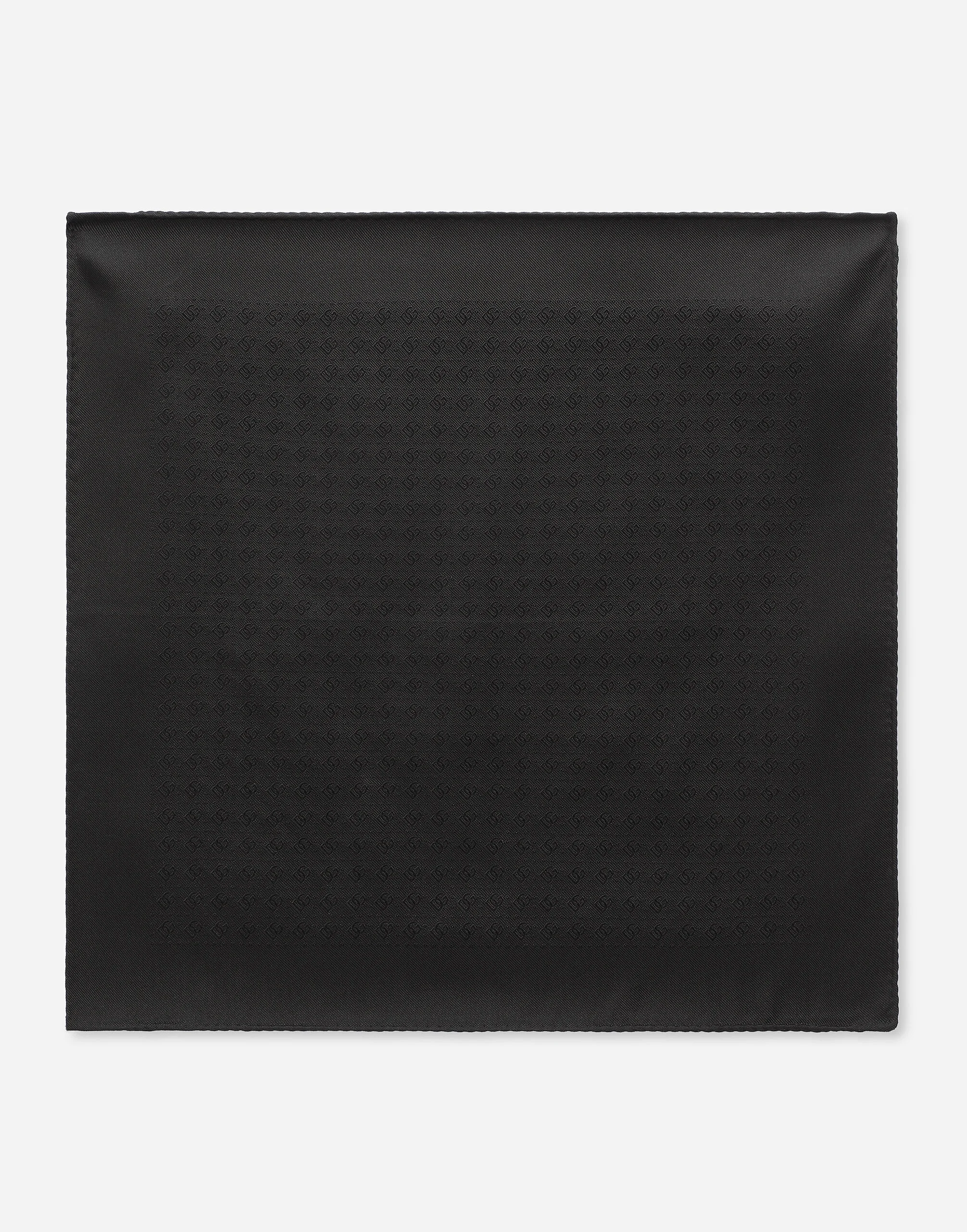 Silk jacquard pocket square with DG logo - 1