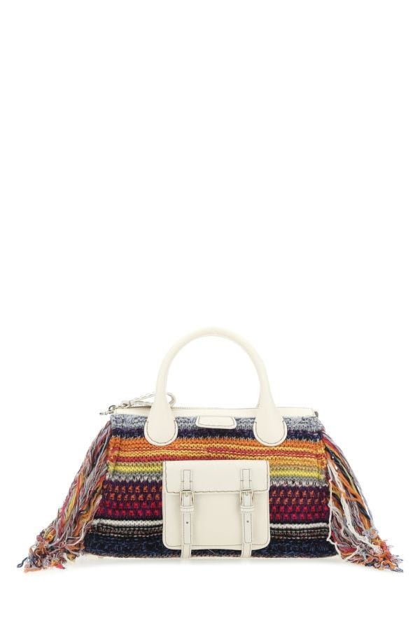 Multicolor leather and cashmere medium Edith handbag - 1
