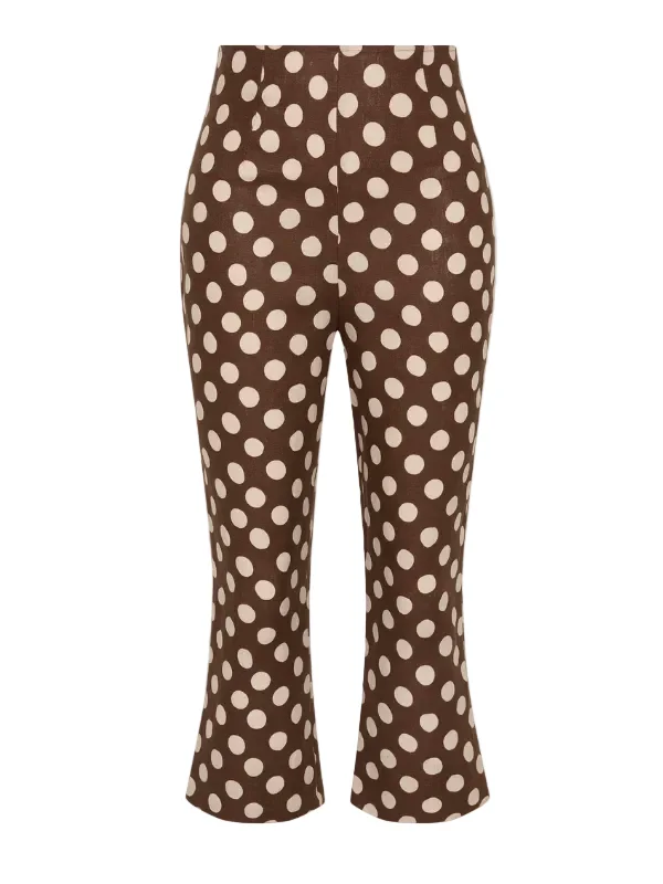 Valeria Capri Pant in Cioccolato Dot - 1