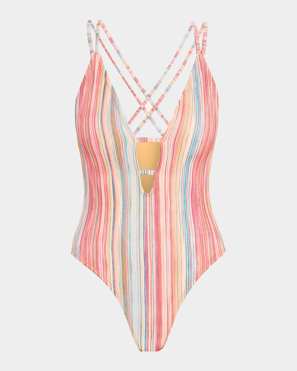 Marina Metallic Striped One-Piece Swimsuit - 1