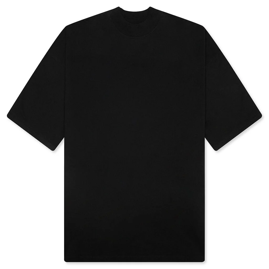 MOCK NECK T-SHIRT - BLACK - 1