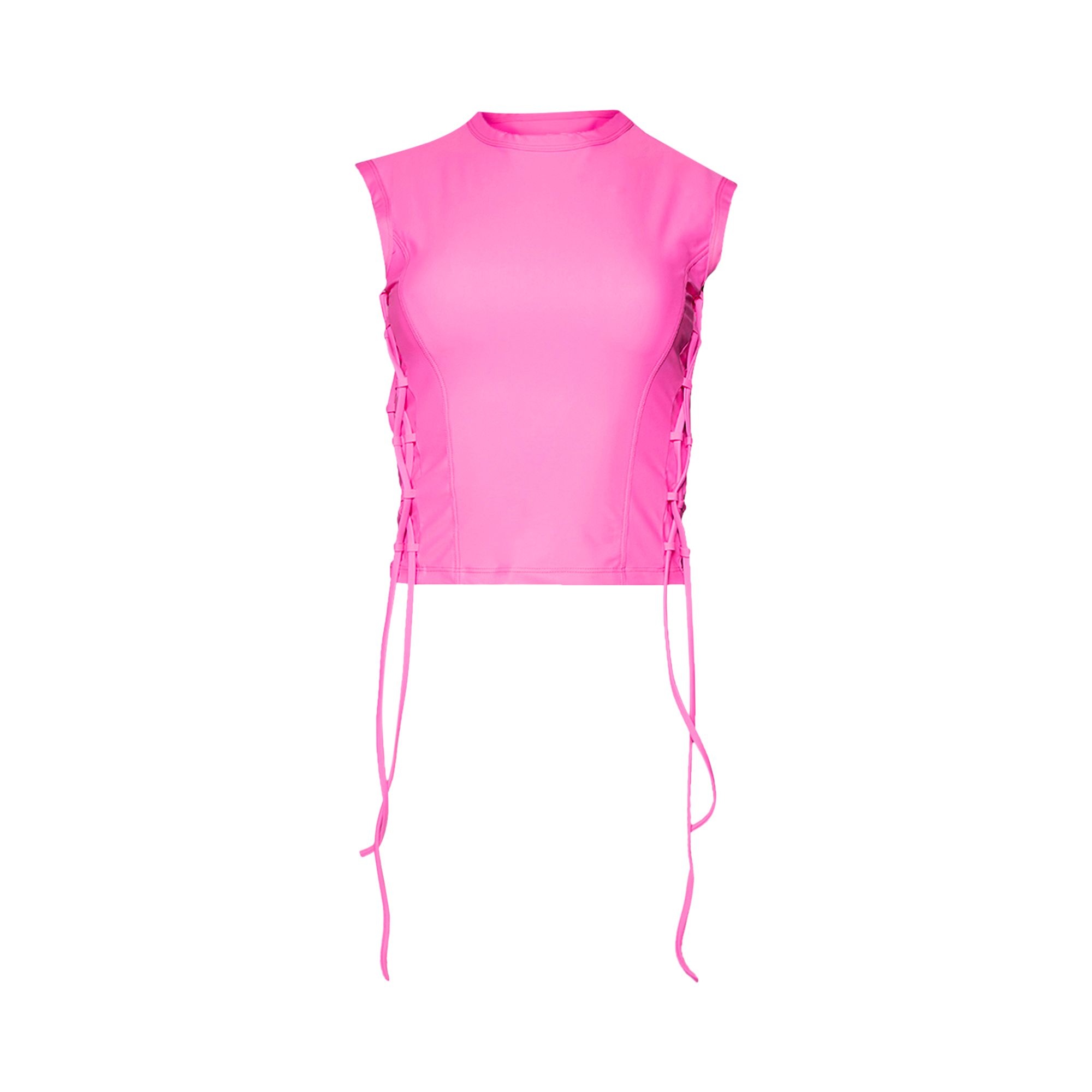 Vetements Tank Top With Laces 'Hot Pink' - 1