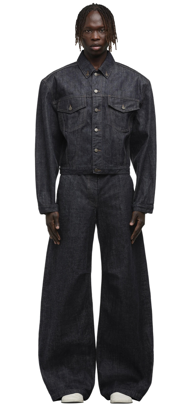 entire studios SHRUNKEN DENIM JACKET RAW INDIGO outlook