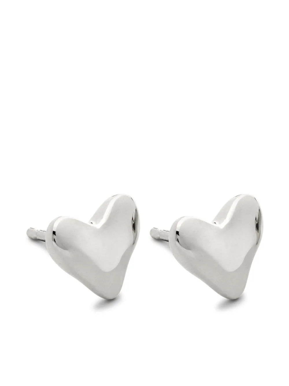 Heart silver stud earrings - 1