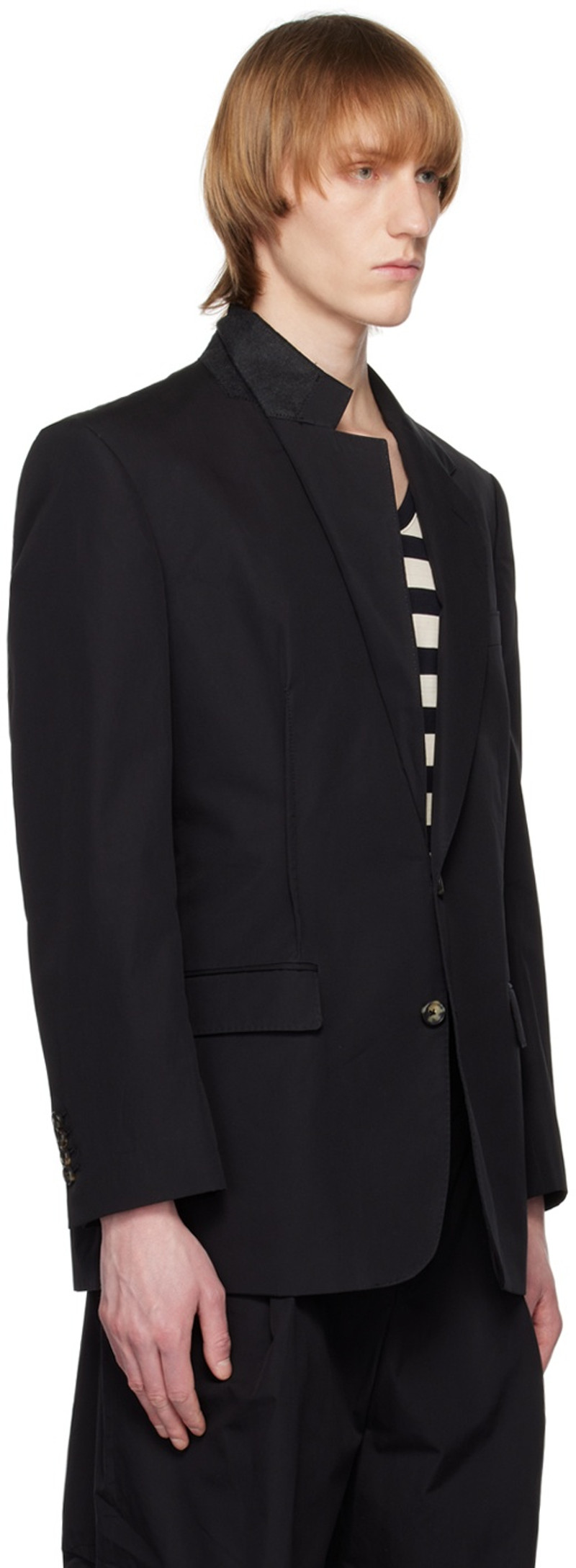 MARINA YEE Black Asymmetrical Darts Blazer outlook