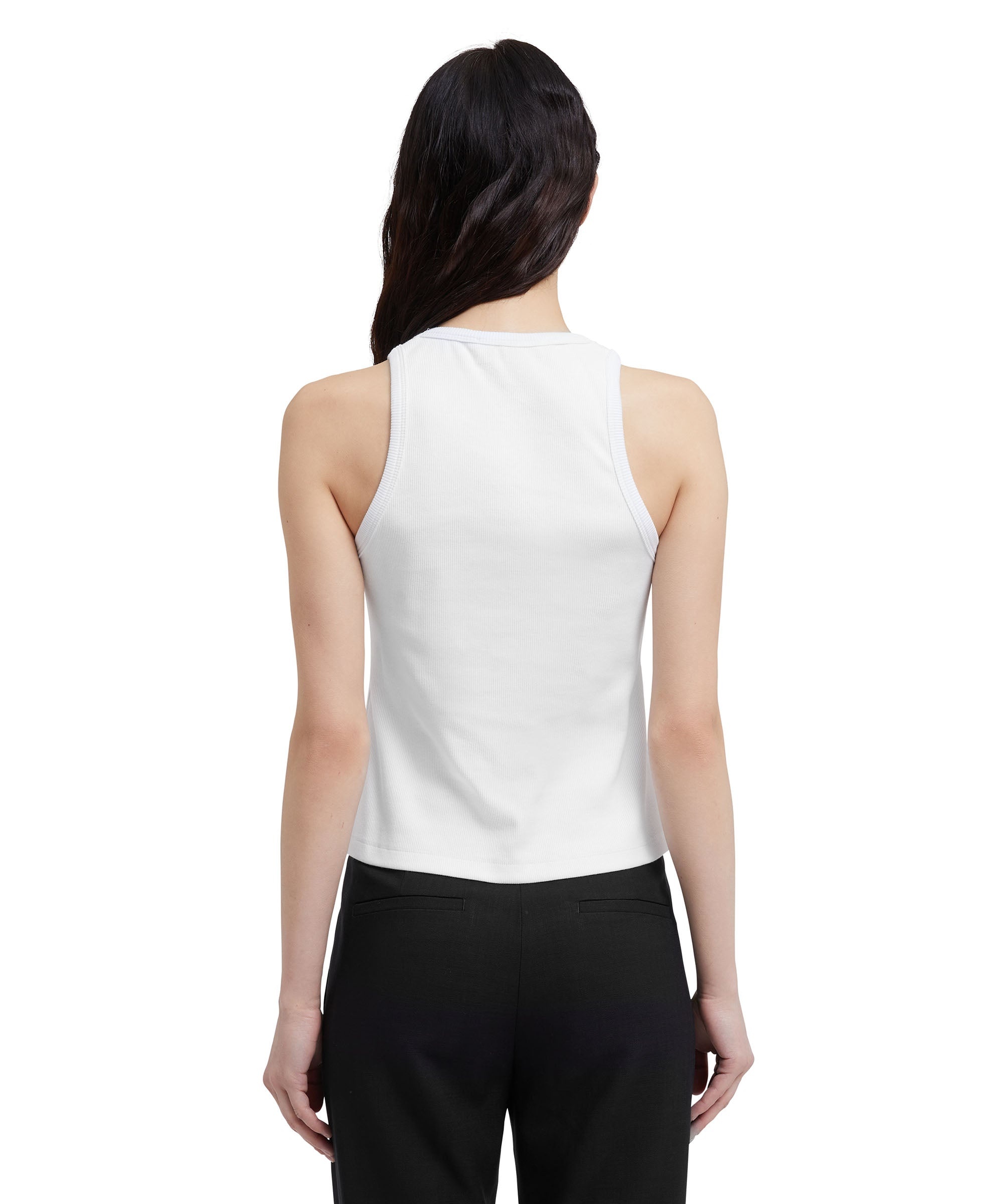 Ribbed jersey tank top with embroidered logo - 3