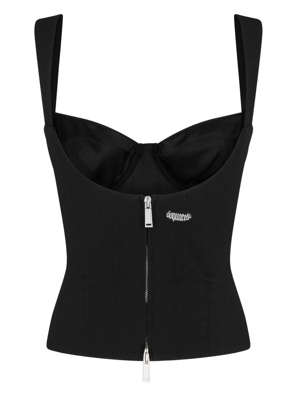 corset-style logo-plaque top - 2