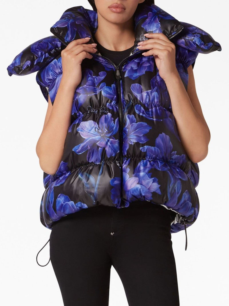 floral-print padded-design gilet 3