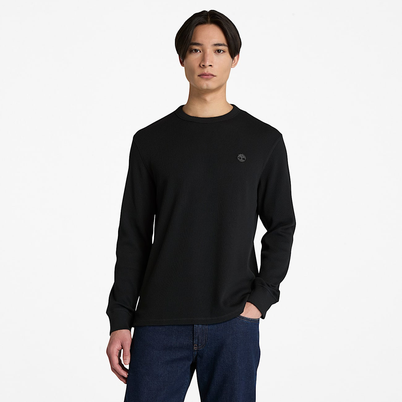 Men's Wharf River Waffle Long-Sleeve Polo Shirt - 2