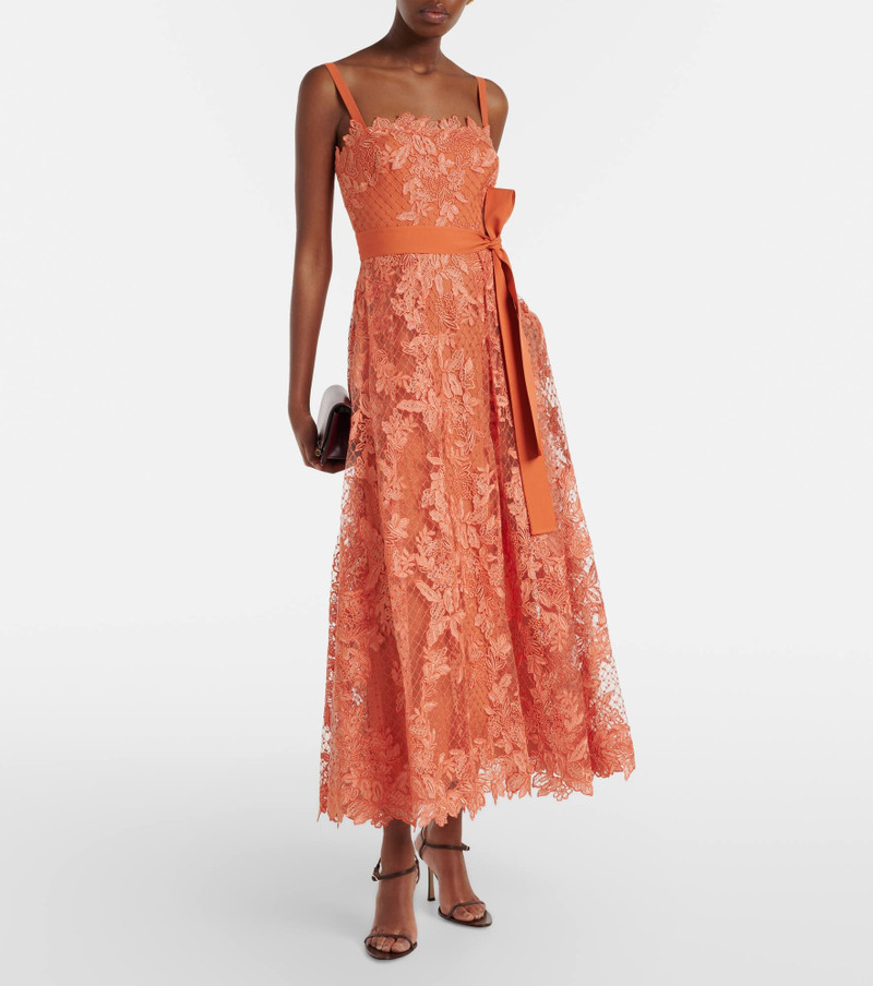 ELIE SAAB Embroidered lace and tulle cocktail dress outlook