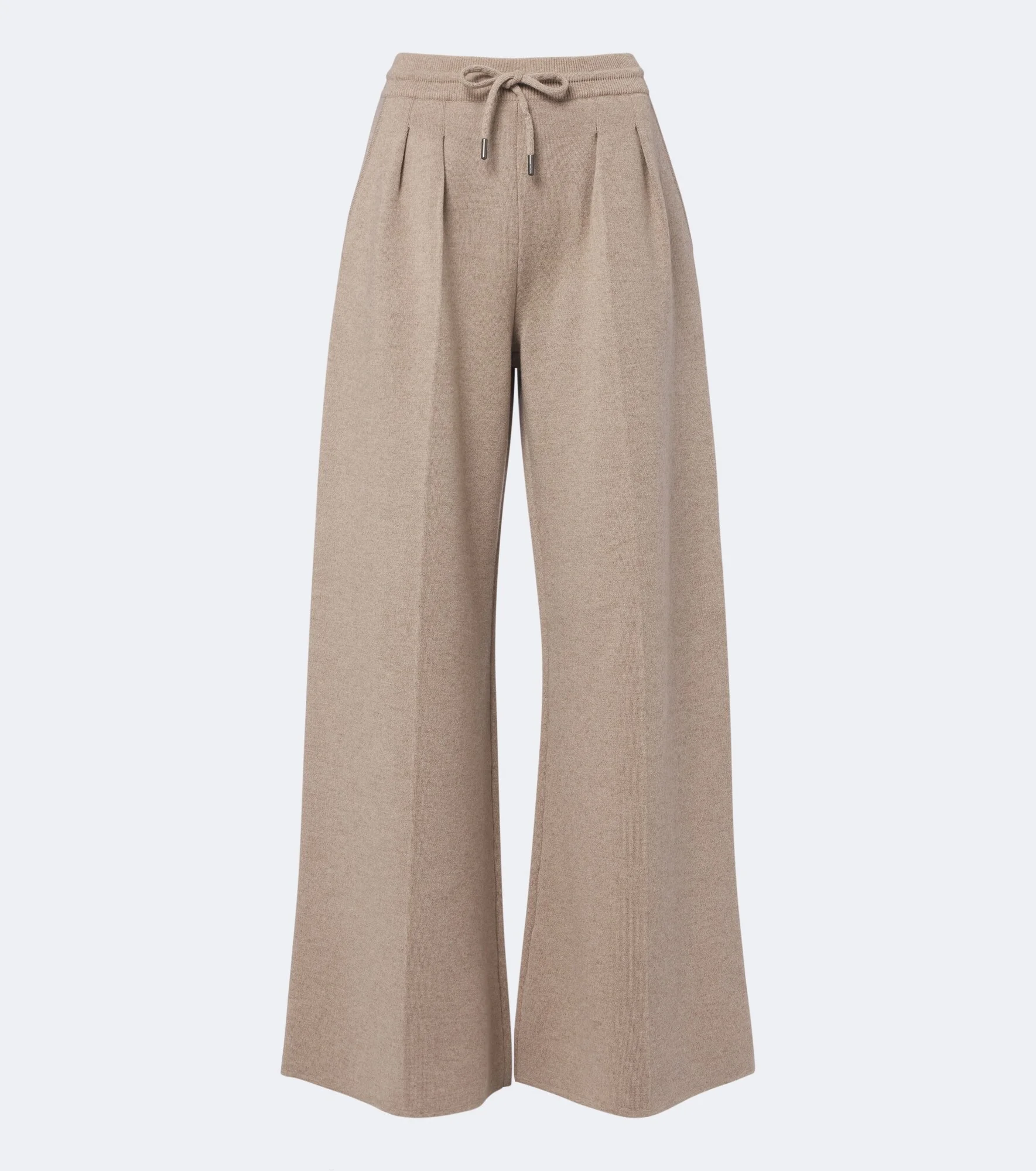 Pleated wool and cashmere wide-leg pants - 1