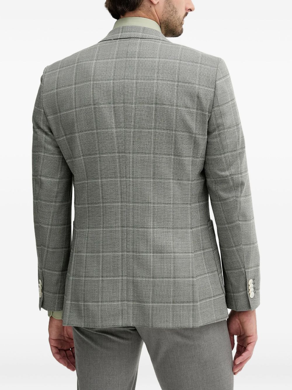 checked patch-pocket blazer - 3