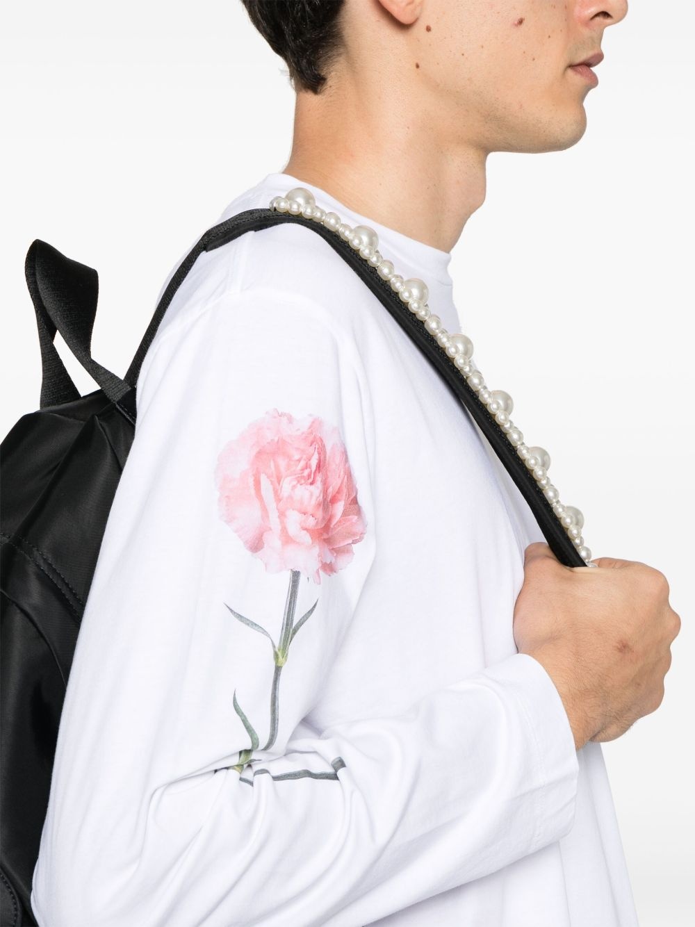 carnation-print long-sleeve T-shirt - 4