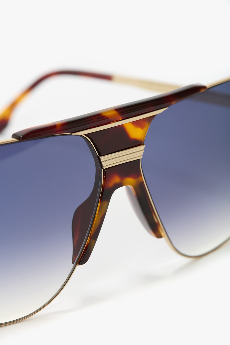Oversized Metal And Acetate Frame In Gold Havana 4