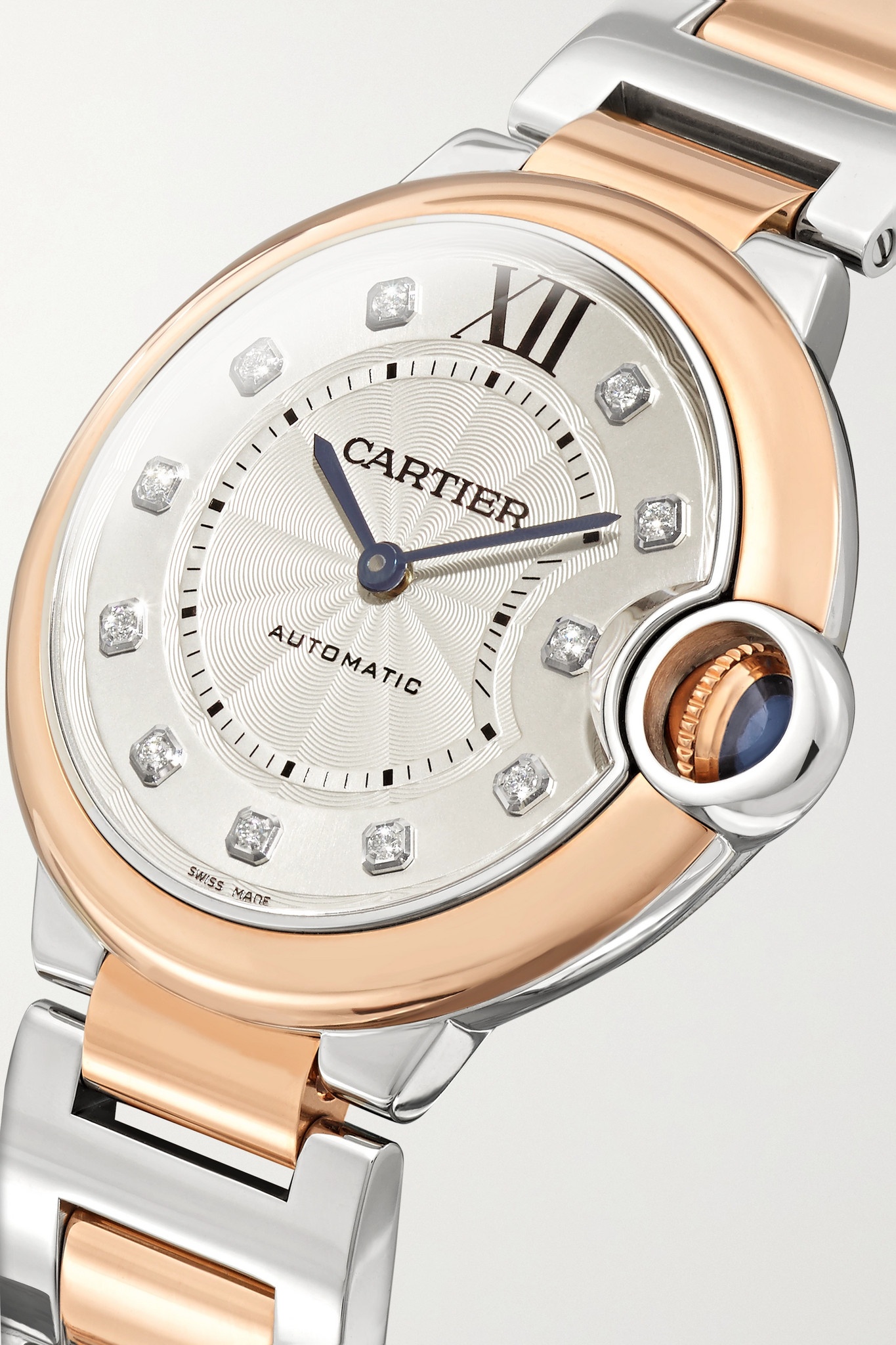 Ballon Bleu de Cartier Automatic 36mm 18-karat rose gold, stainless steel and diamond watch - 3