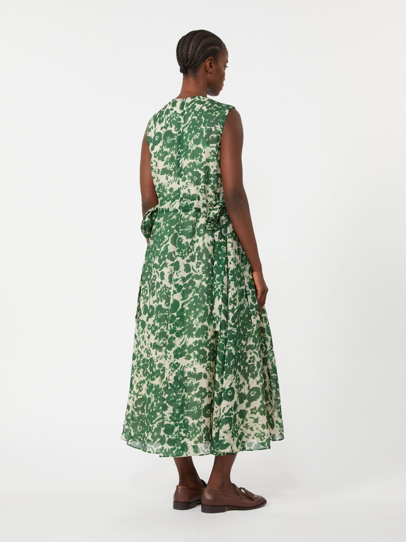 ALIBI Printed ramie canvas dress - GREEN 4