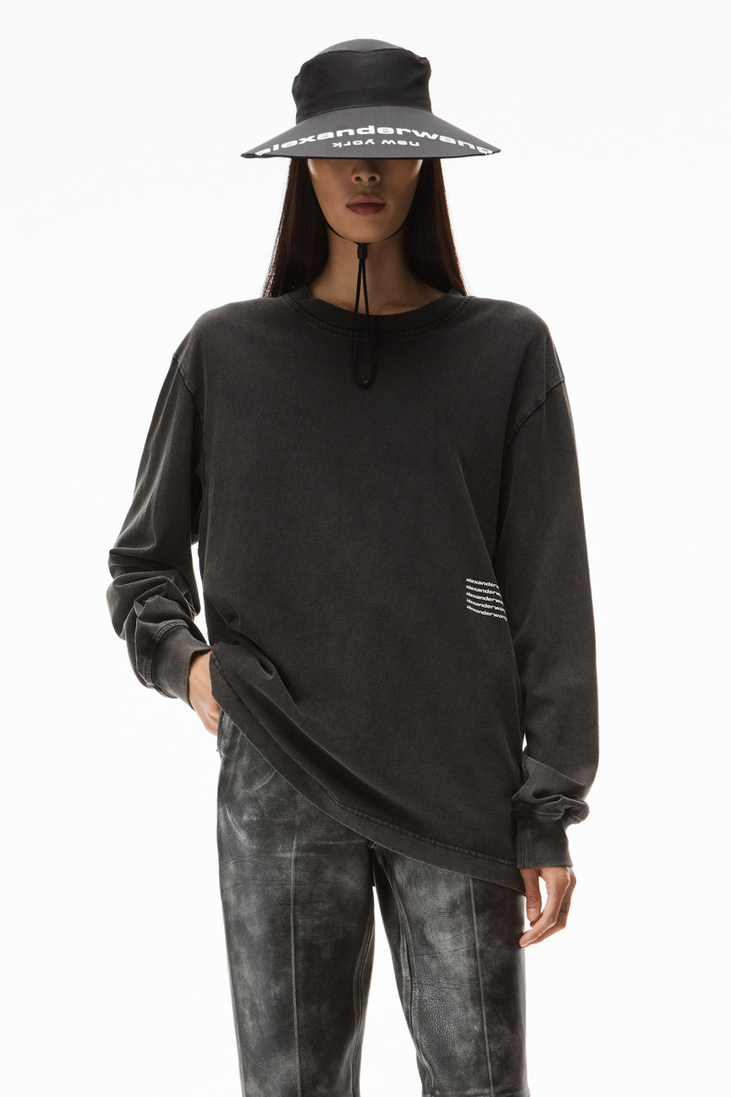 Alexander Wang LONG-SLEEVE TEE IN ACID WASH JERSEY outlook