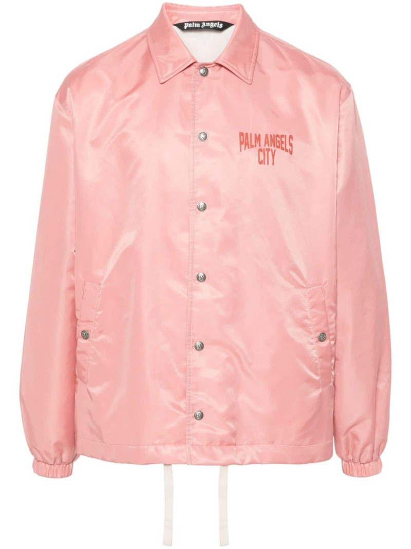 logo-print gabardine-weave jacket 1