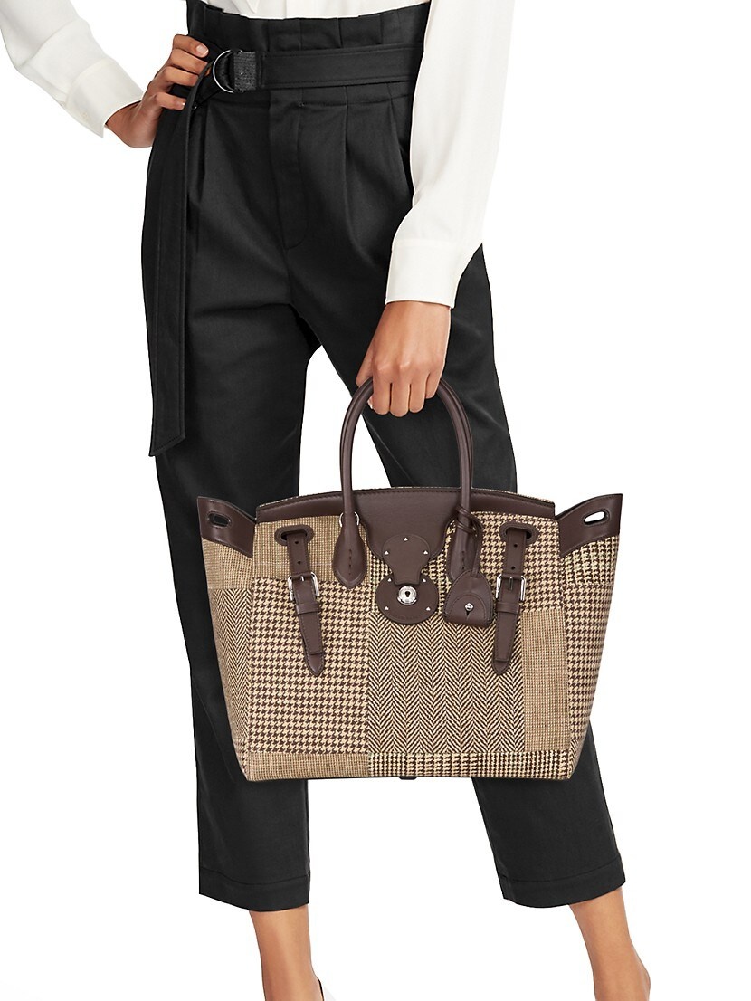 Ralph Lauren Ricky 33 Suit Patchwork Top-Handle Bag