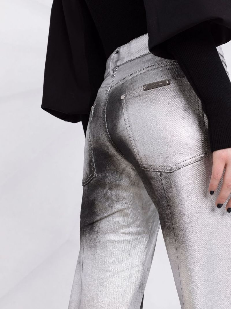 painted-edge straight leg jeans - 3