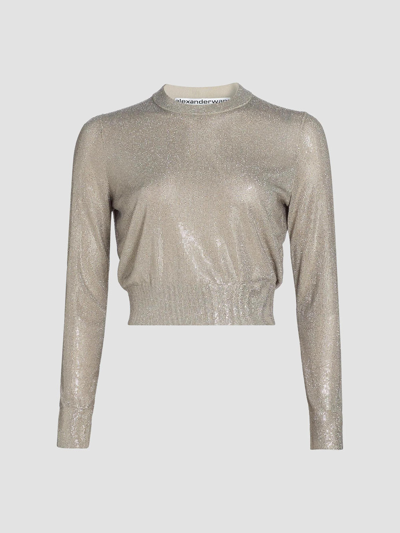 Women's Metallic Shimmer Jersey Top - Champagne 1