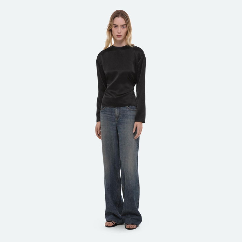 Helmut Lang LONG-SLEEVE DRAPED SCARF TOP outlook