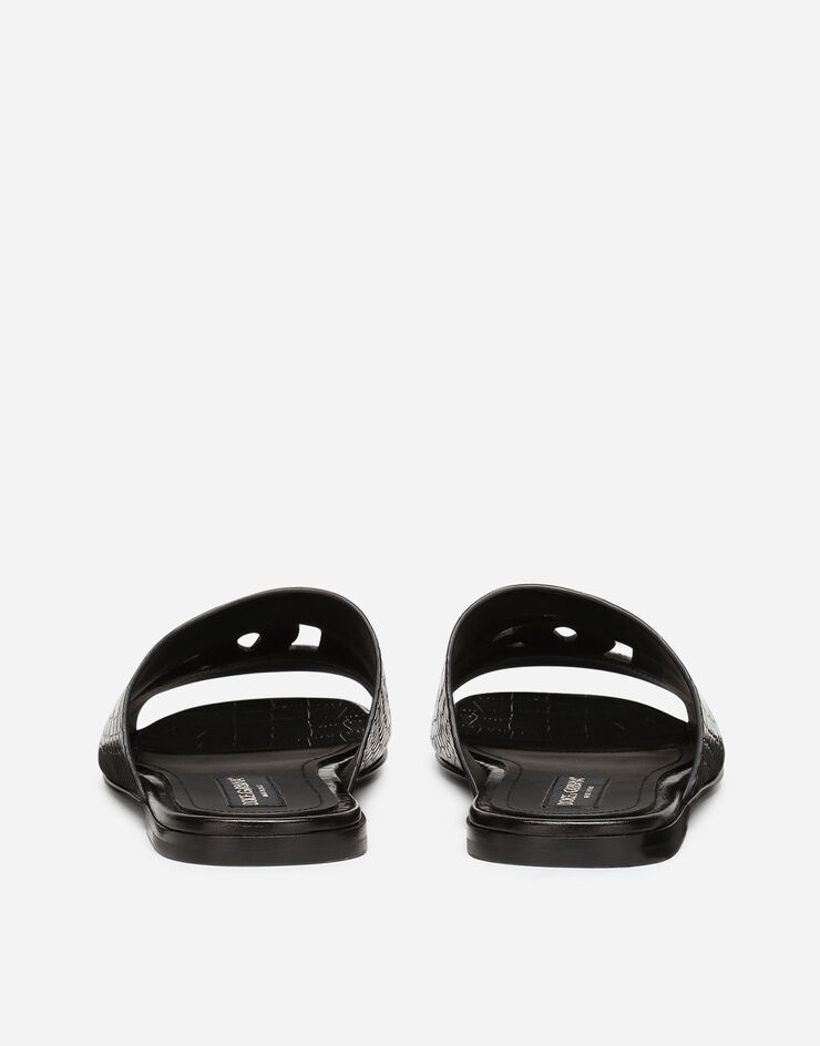 Crocodile-print calfskin Pantheon sliders - 3