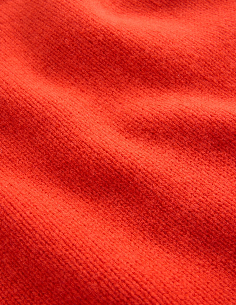 Marion Merino Rib Neck Sweater-Gladioli Orange 1
