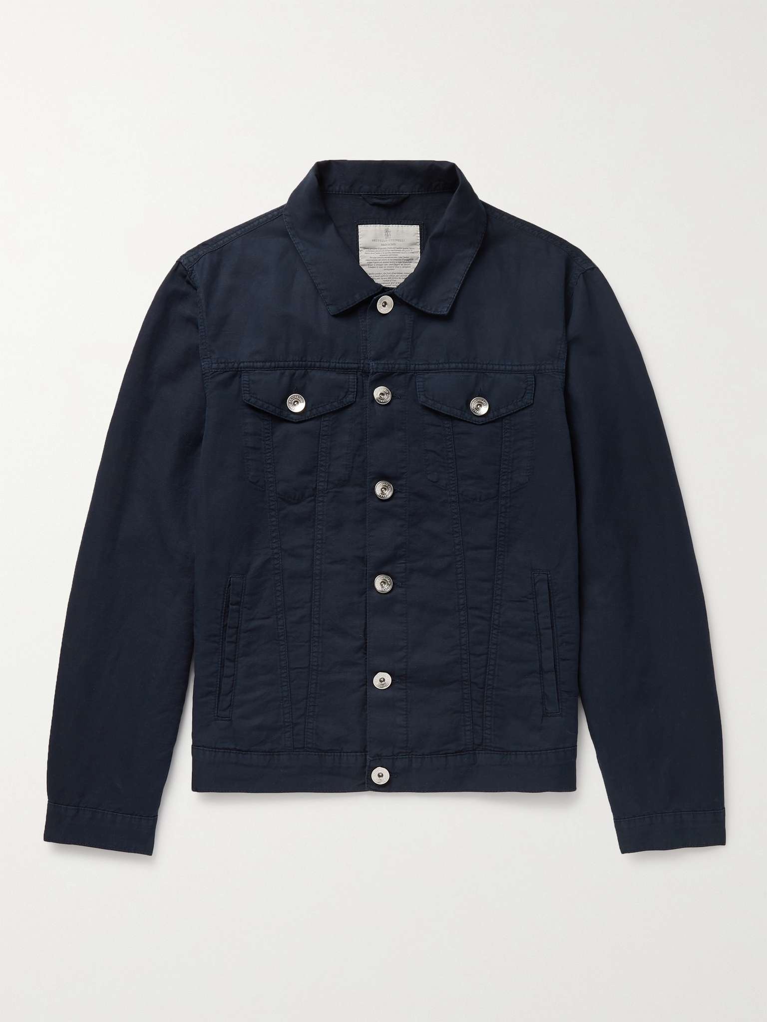 Linen and Cotton-Blend Twill Trucker Jacket - 1