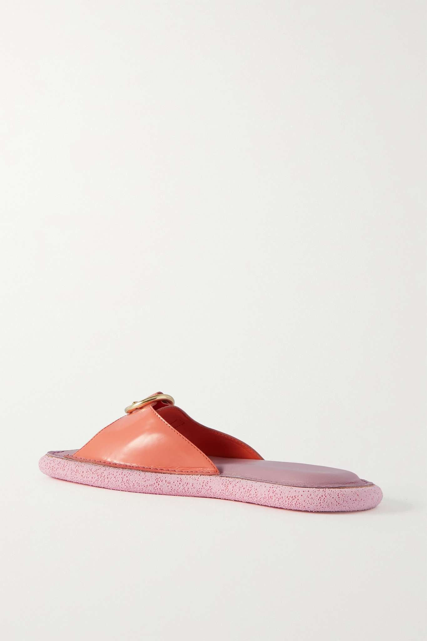 Buckled leather slides - 3