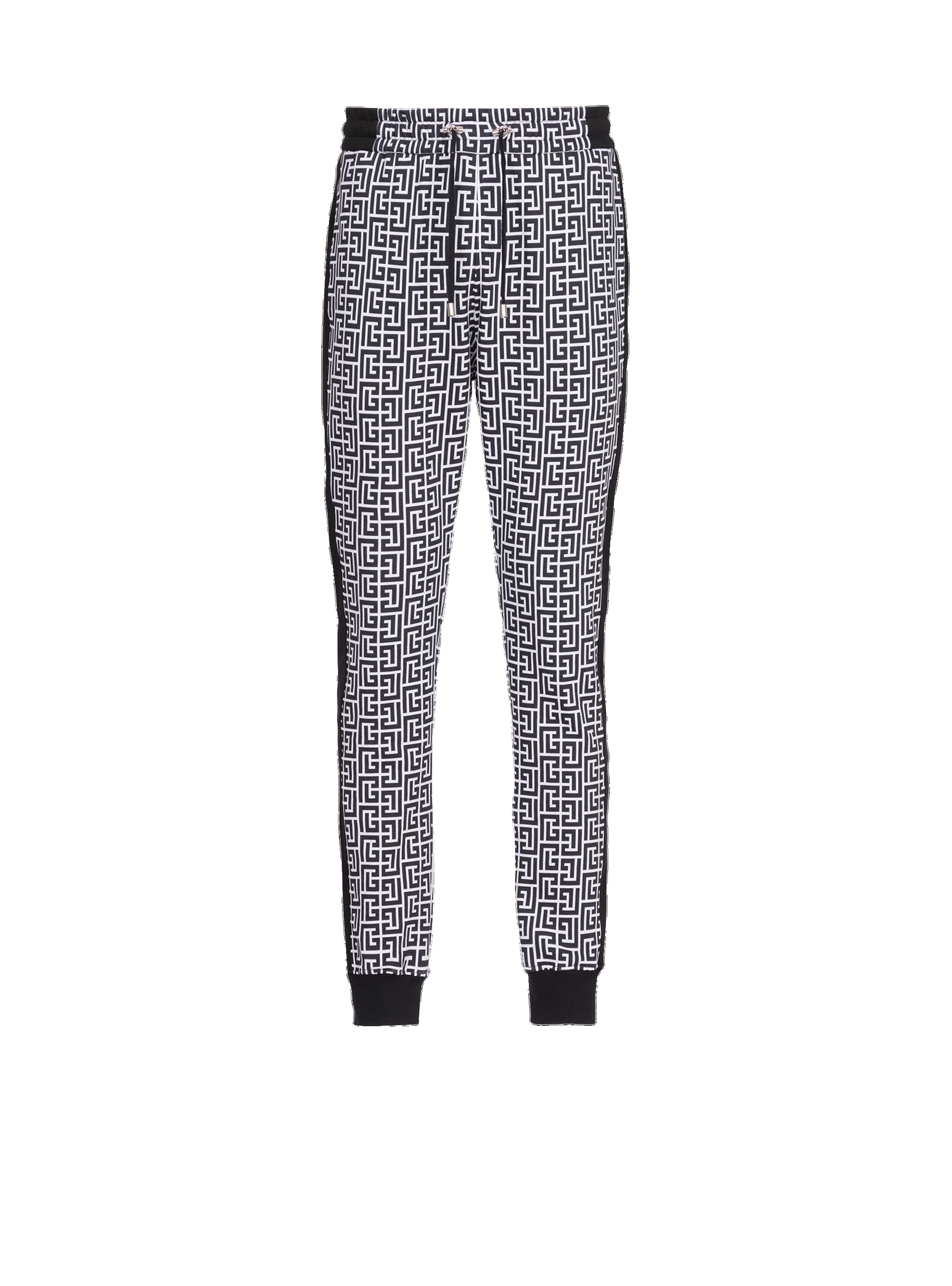 Eco-designed cotton sweatpants with Balmain monogram print - 1