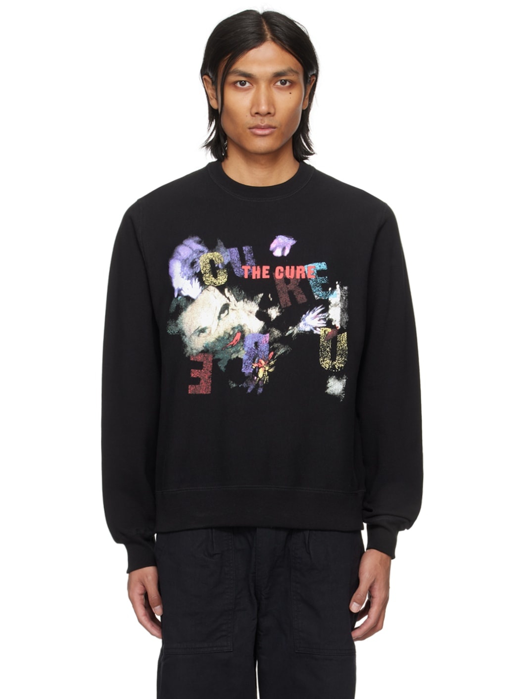 Black Print Sweatshirt - 1