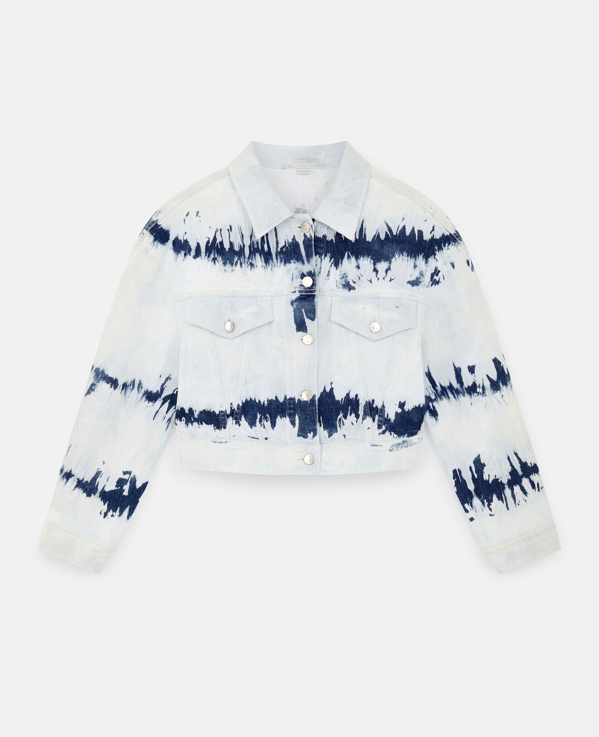 Tie-Dye Cropped Denim Jacket - 1