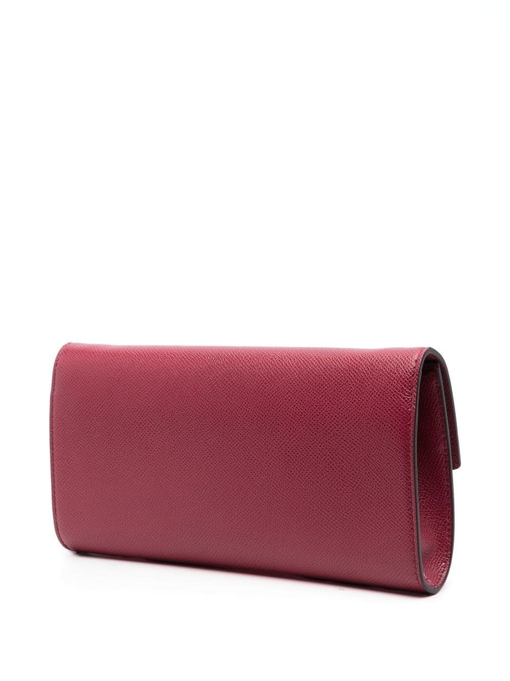 Gancini-logo leather clutch bag - 3