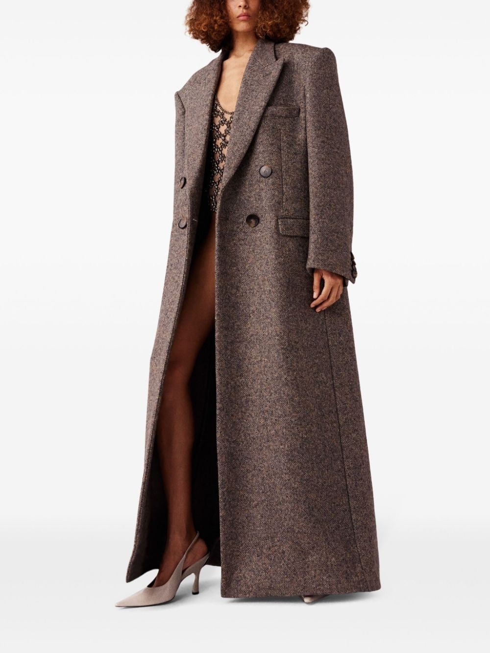 double-breasted long coat - 2