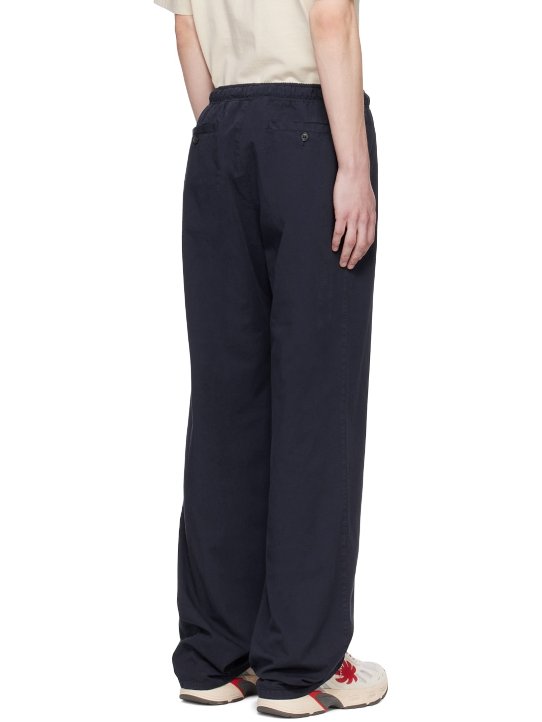 Navy Embroidered Sweatpants - 3