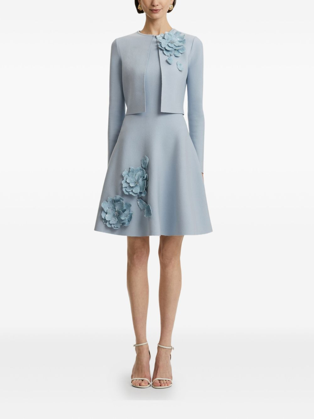 floral-appliqué knit dress - 2