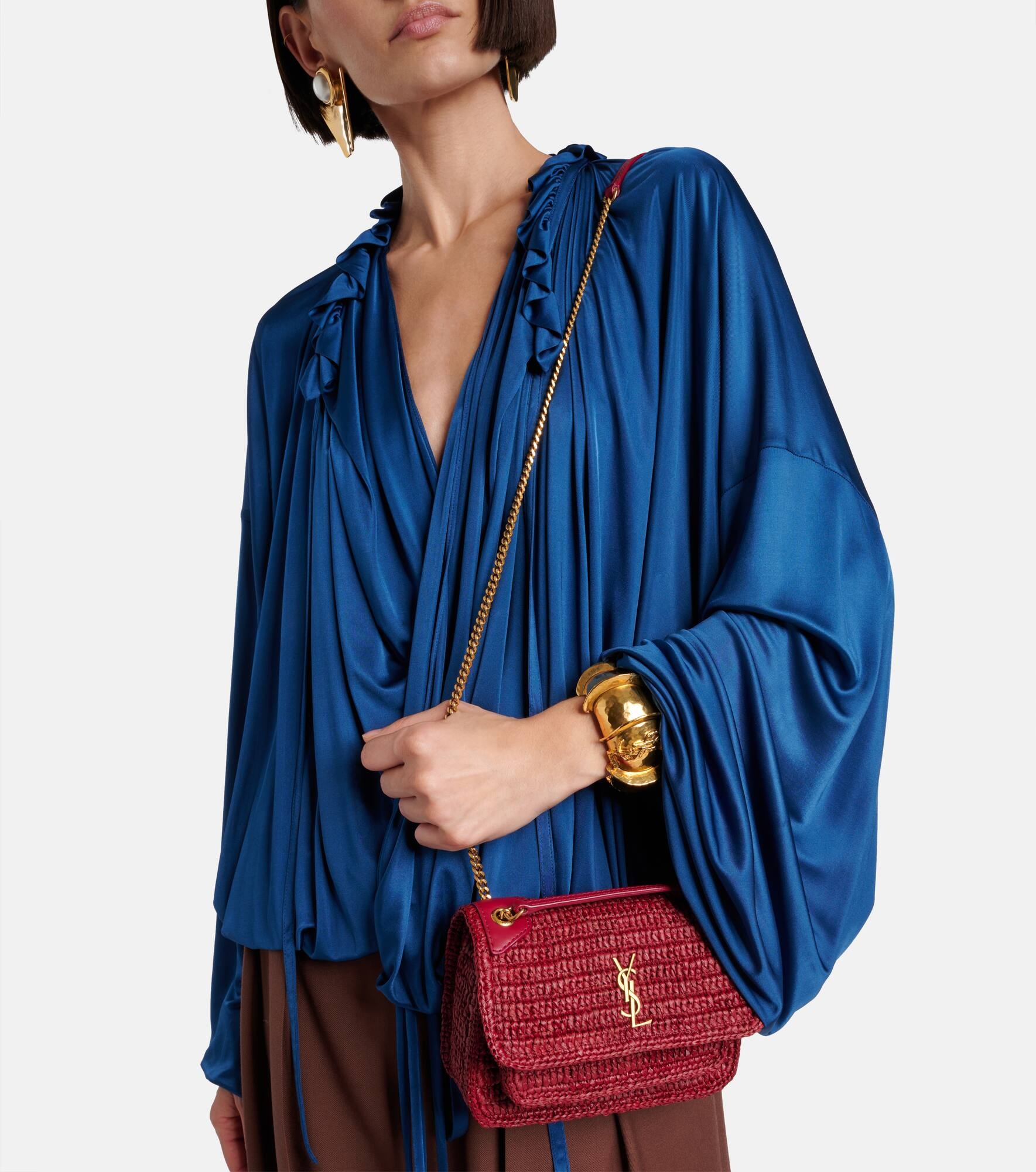 Niki Small raffia-effect shoulder bag - 2