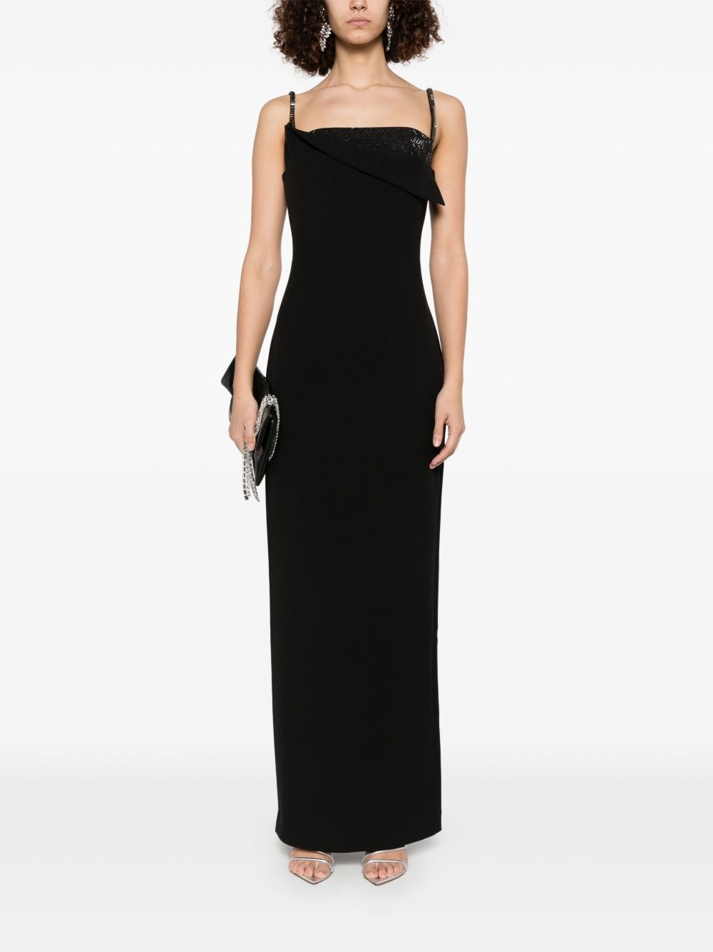 embellished crepe gown - 2