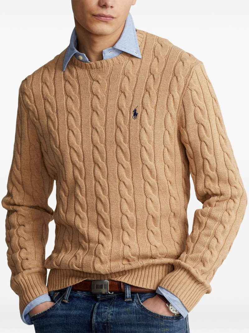 cable-knit logo-embroidered sweater 3