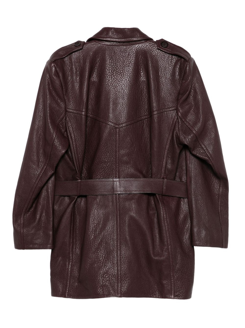 belted double-breasted coat - 2
