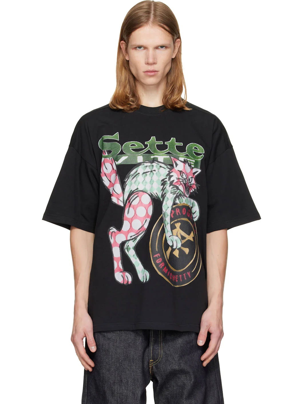 Black The New Boy Seven Cat T-shirt - 1