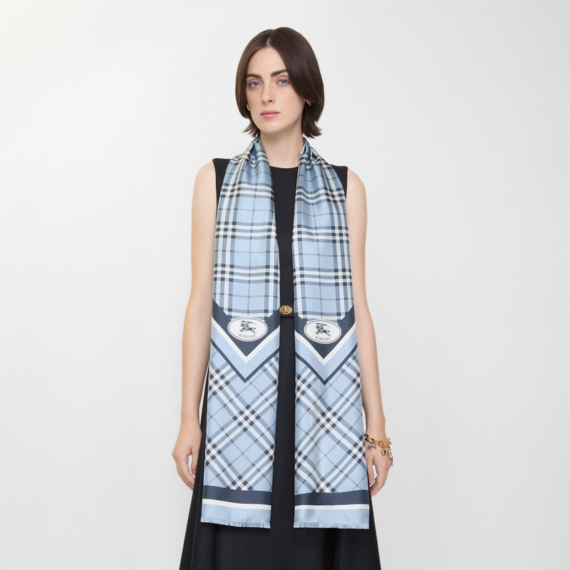 Check Knight Stamp Silk Scarf 3