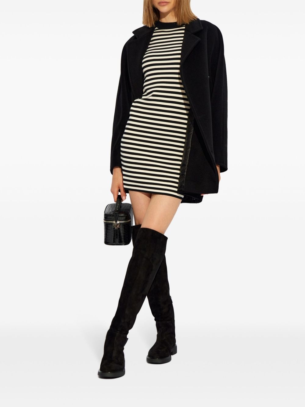 notched-lapel wool-blend coat - 2