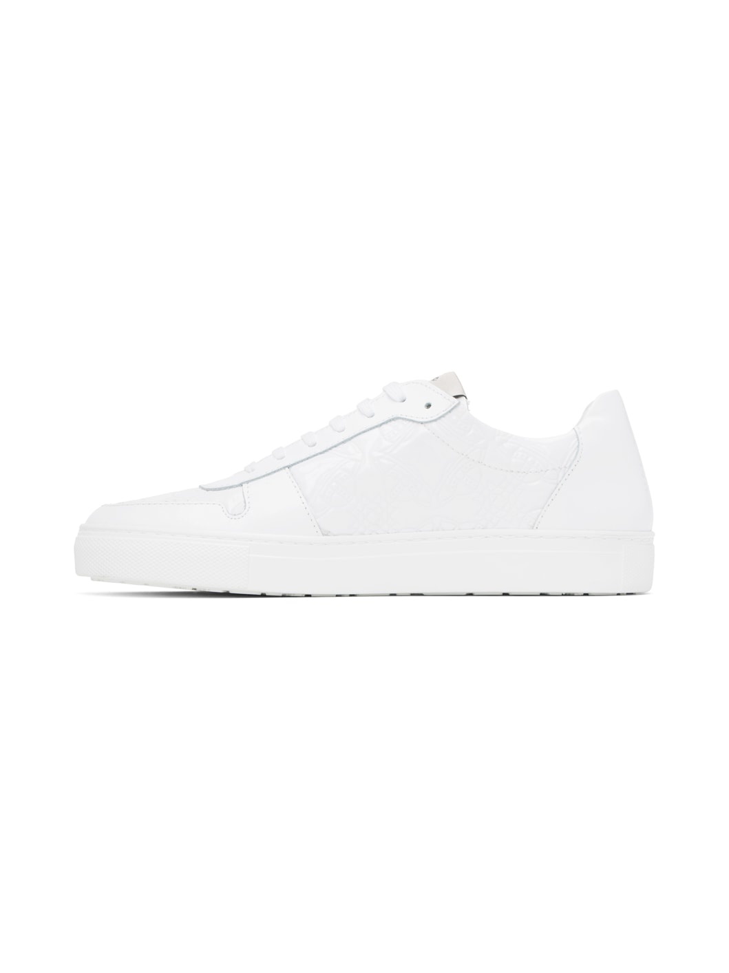 White Embossed Sneakers - 3