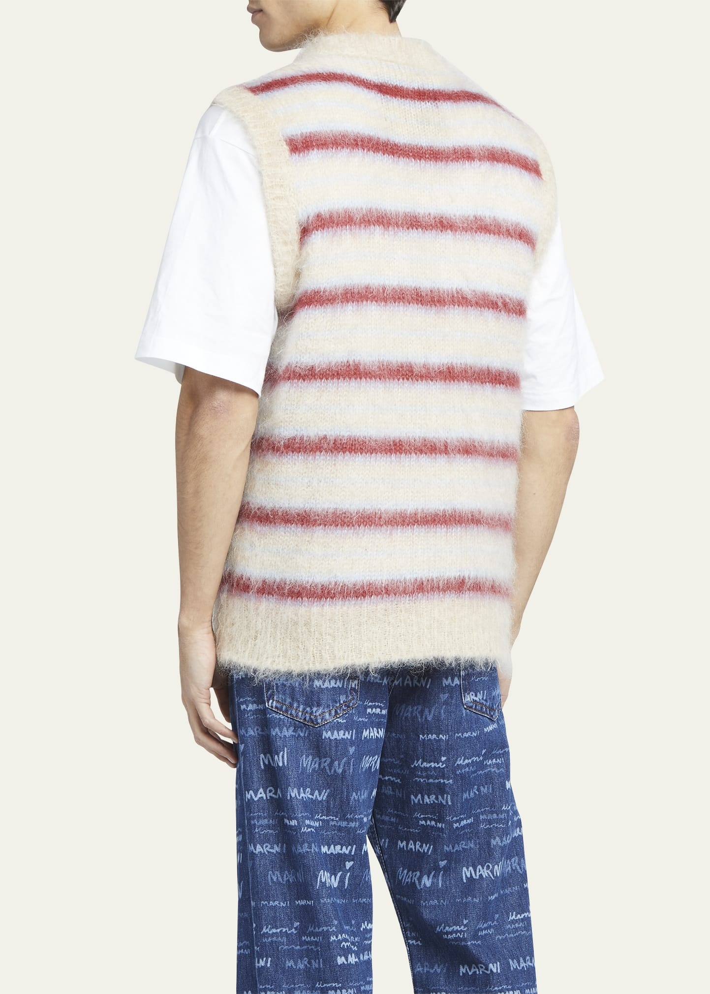 Men's Shaggy Block Stripe Sweater Vest - 2