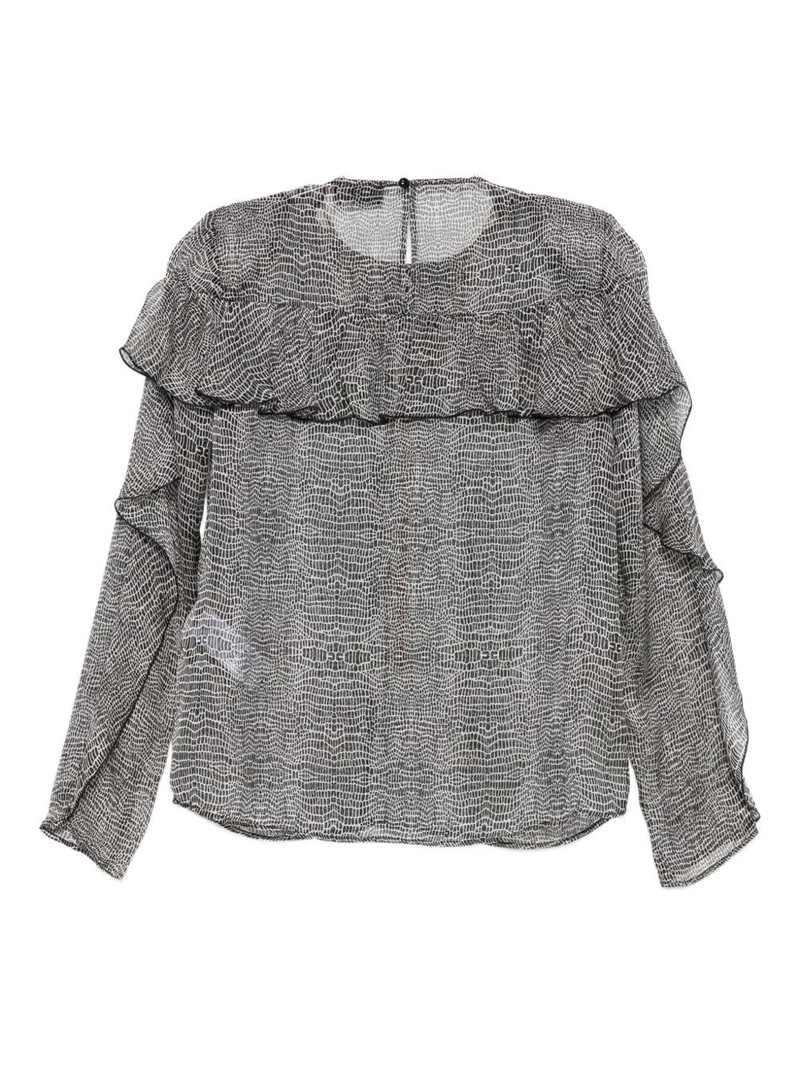 ELISABETTA FRANCHI ruffled animal-print top outlook